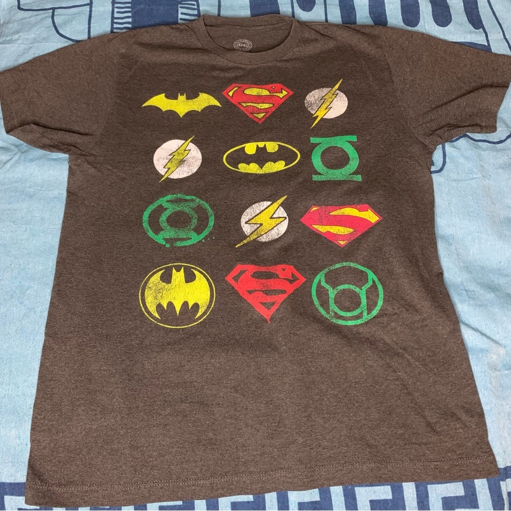Justice League T Shirt Gray DC Comics Mens Medium